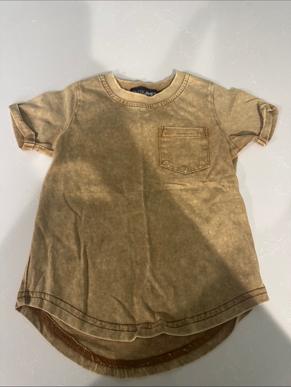 Kids Tan Short-Sleeve Pocket Tee